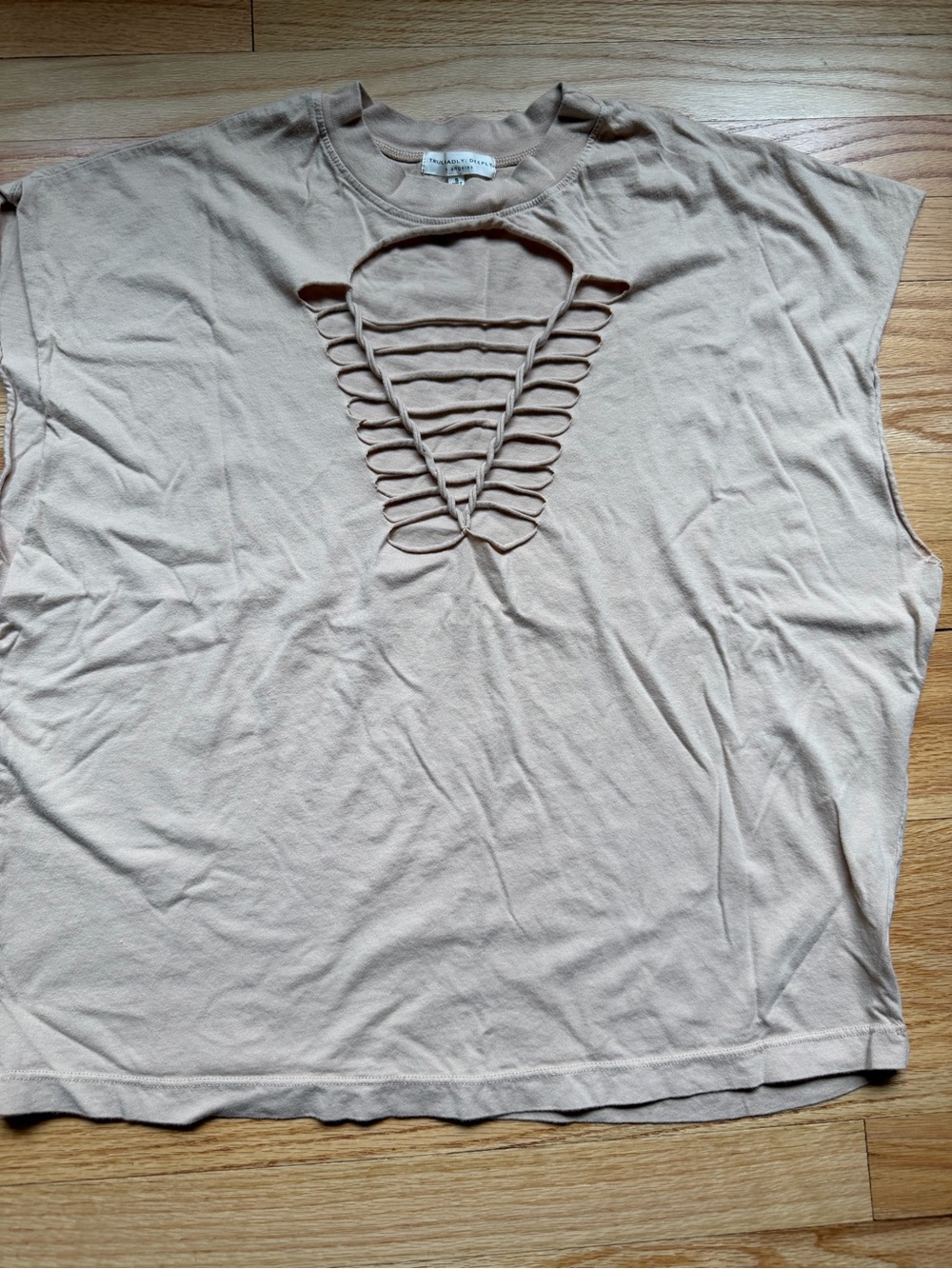 Truly Madly Deeply Nude Ladder Cutout Tank